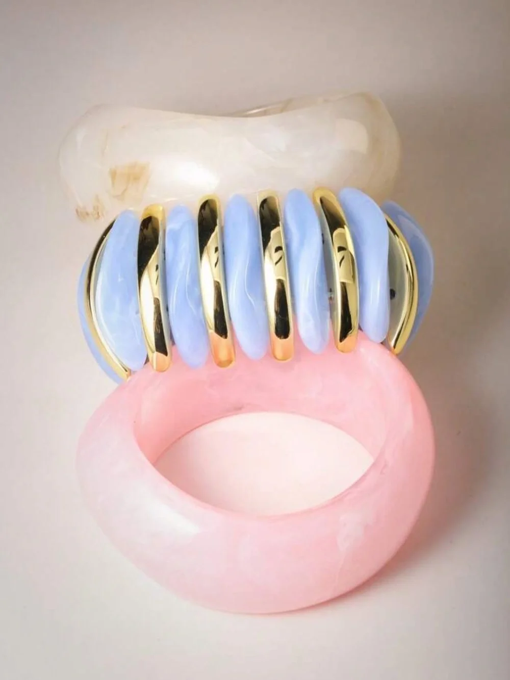 Chunky Marbled Resin Bangle Bracelet N2285